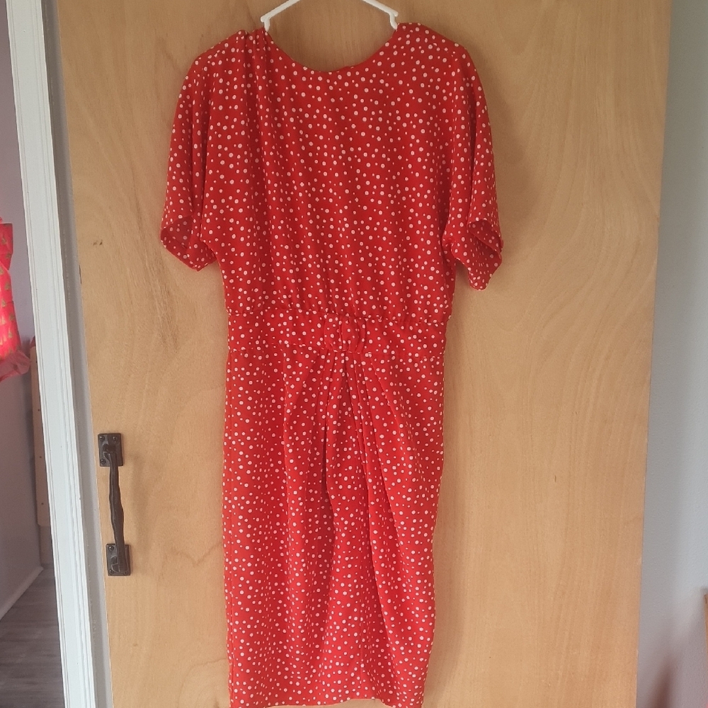 Red Polka Dot Vintagw Dress - Classic Medium 10